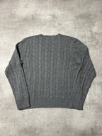 RED POLO RALPH LAUREN CABLE KNIT SWEATER - M