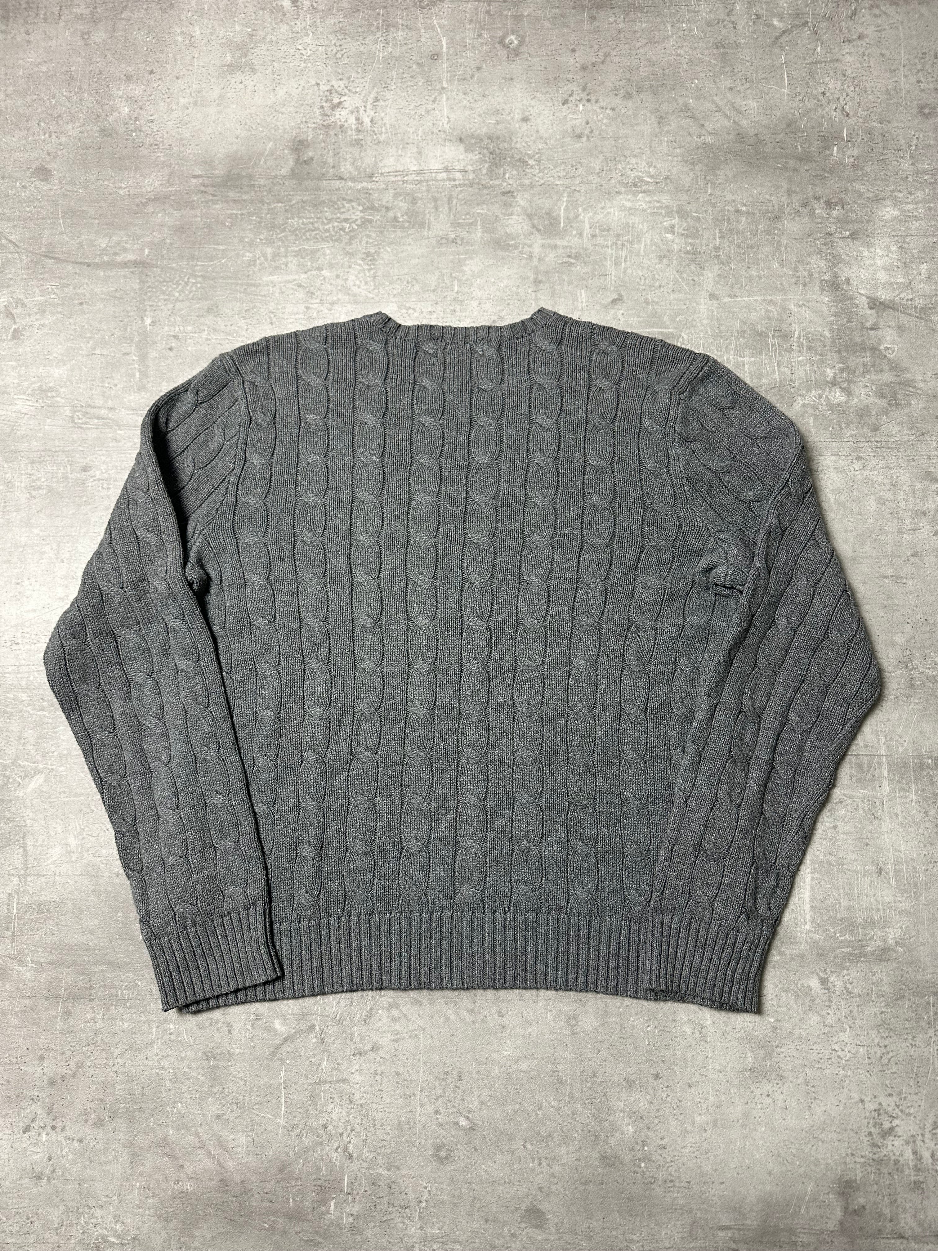 RED POLO RALPH LAUREN CABLE KNIT SWEATER - M
