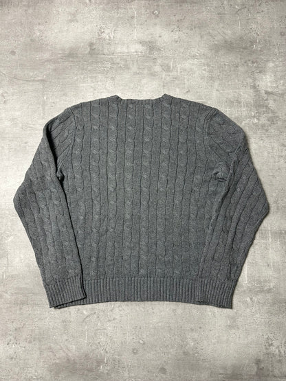 GRED POLO RALPH LAUREN CABLE KNIT PULLOVER - M