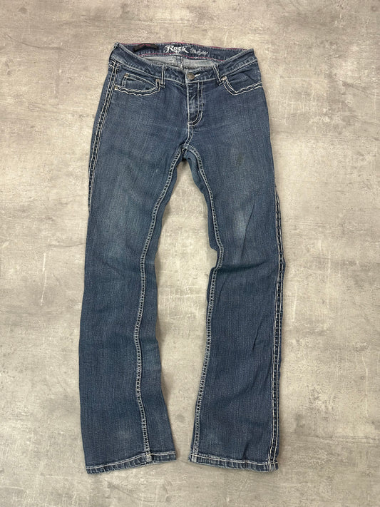 BLUE VINTAGE Y2K MISS ME STYLE BOOTCUT DENIM - 2000s - S