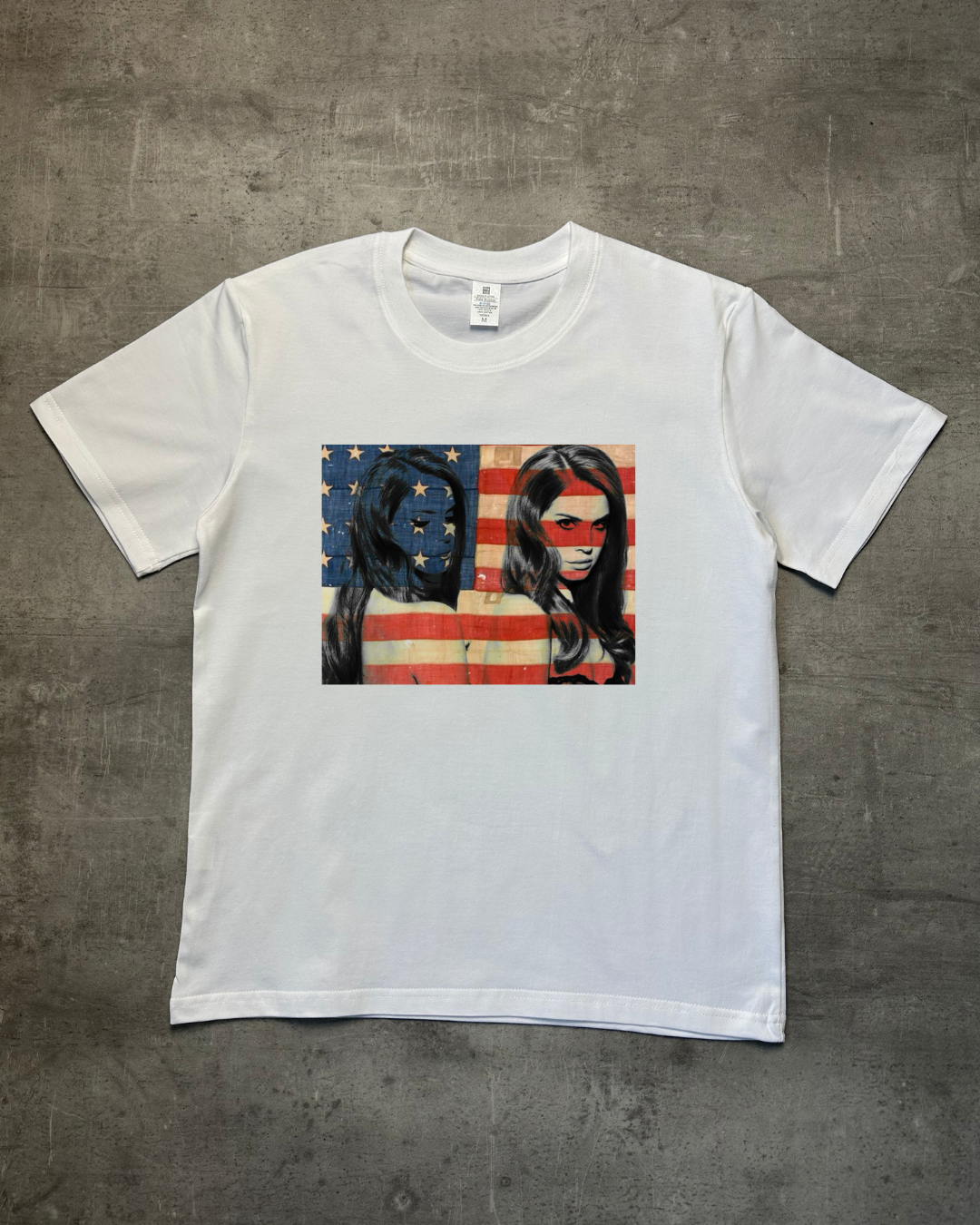 WHITE USA KATE MOSS VIBES SLIM FIT GRAPHIC T-SHIRT