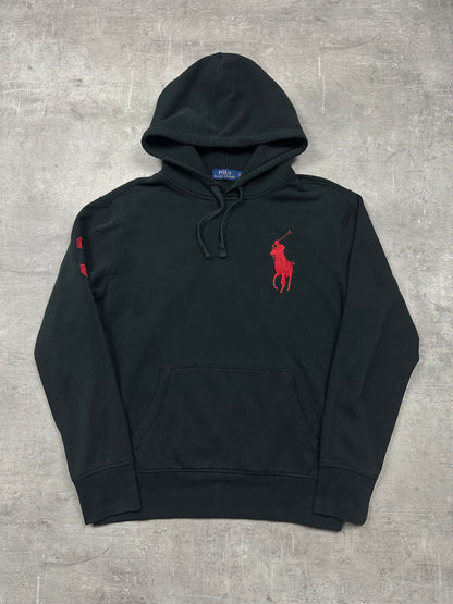 BLACK/RED POLO RALPH LAUREN BIG PONY HOODIE - M/L