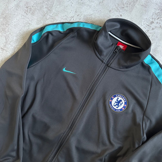 GREY/BLUE NIKE FC CHELSEA TRACKJACKET - 2000s - L