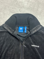 BLACK VINTAGE ADIDAS FIREBIRD VELOUR TRACKJACKET - 2000s - L