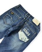 NAVY RAW G-STAR RAW STRAIGHT FIT LOGO DENIM