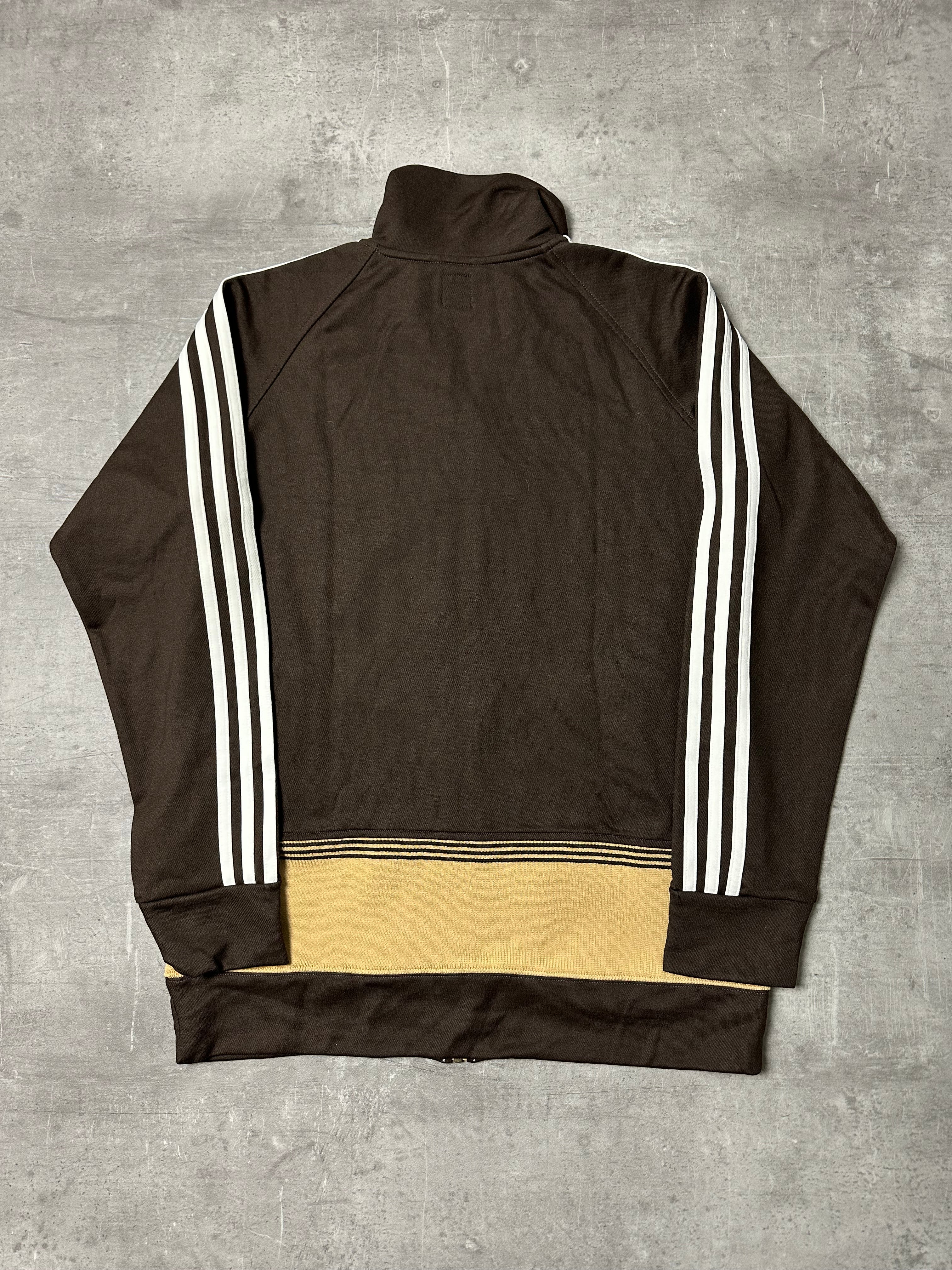 BROWN/CREAM VINTAGE ADIDAS FIREBIRD RARE TRACK JACKET - 2000s - M/L