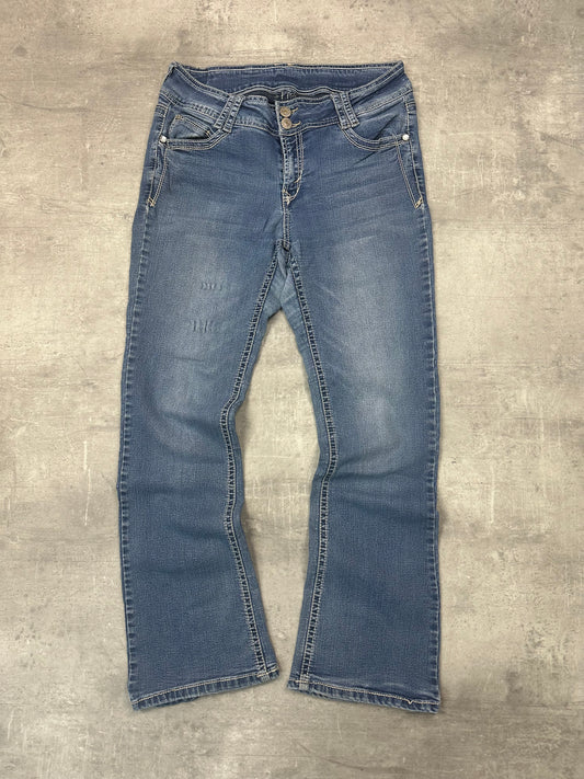 BLUE VINTAGE Y2K MISS ME STYLE BOOTCUT DENIM - 2000s - S
