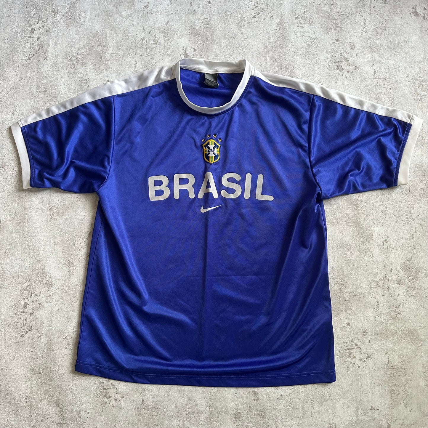 BLUE/WHITE NIKE VINTAGE BRASIL JERSEY - 2000s - M/L