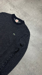 NAVY/WHITE LACOSTE KNIT SWEATER - L/XL