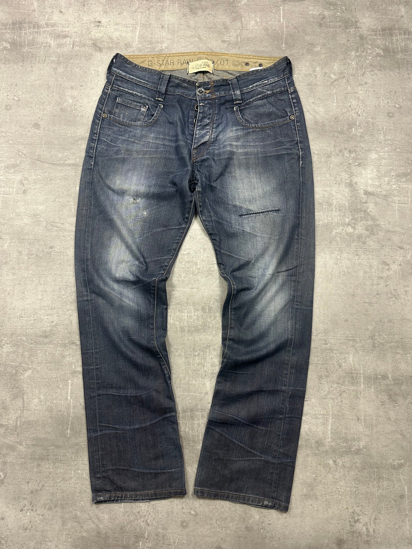 GREY/BLUE VINTAGE G-STAR BAGGY DENIM - 2000s - L/XL