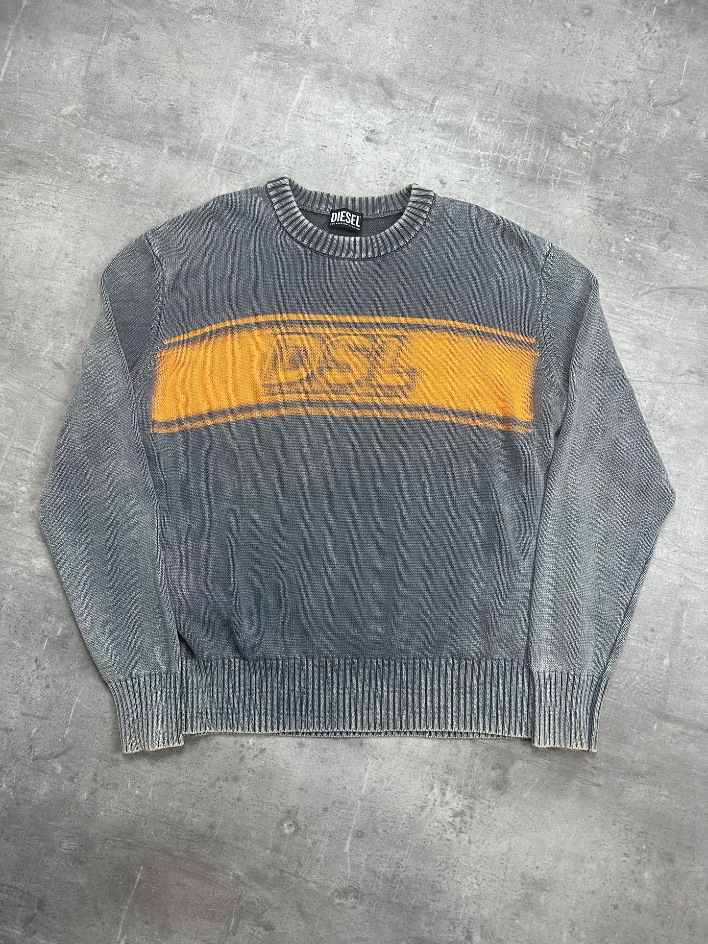GREY/ORANGE DIESEL SWEATSHIRT KNIT - 2000s - M/L