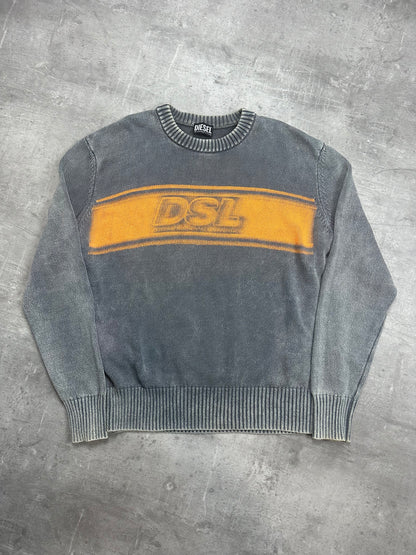 GREY/ORANGE DIESEL SWEATSHIRT KNIT - 2000s - M/L