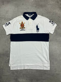 WHITE/NAVY POLO RALPH LAUREN BIG PONY POLO SHIRT - M/L
