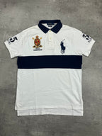 WHITE/NAVY POLO RALPH LAUREN BIG PONY POLO SHIRT - M/L