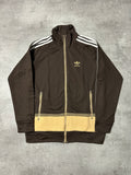 BROWN/CREAM VINTAGE ADIDAS FIREBIRD RARE TRACK JACKET - 2000s - M/L