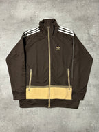 BROWN/CREAM VINTAGE ADIDAS FIREBIRD RARE TRACK JACKET - 2000s - M/L