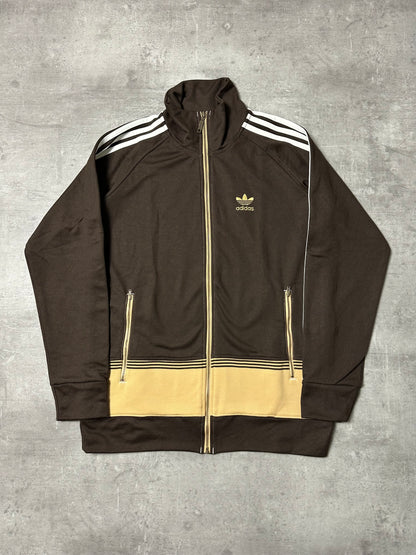 BROWN/CREME VINTAGE ADIDAS FIREBIRD RARE TRACKJACKET - 2000s - M/L
