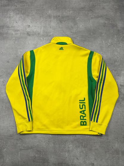 YELLOW/GREEN VINTAGE ADIDAS 2006 BRASIL TRACKJACKET - M