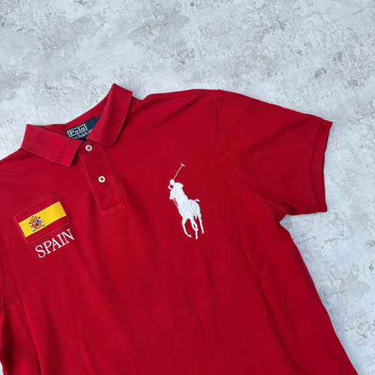 RED POLO RALPH LAUREN BIG PONY SPAIN - L