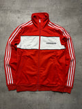 RED/WHITE VINTAGE ADIDAS RETRO FIREBIRD TRACKJACKET - 2000s - M/L