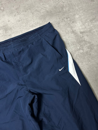 BLUE/WHITE VINTAGE NIKE BAGGY TRACKPANTS - 2000s - M/L