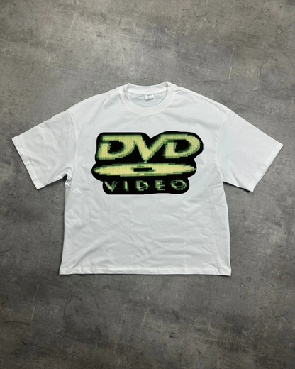 WHITE DVD VIBES GRAPHIC T-SHIRT