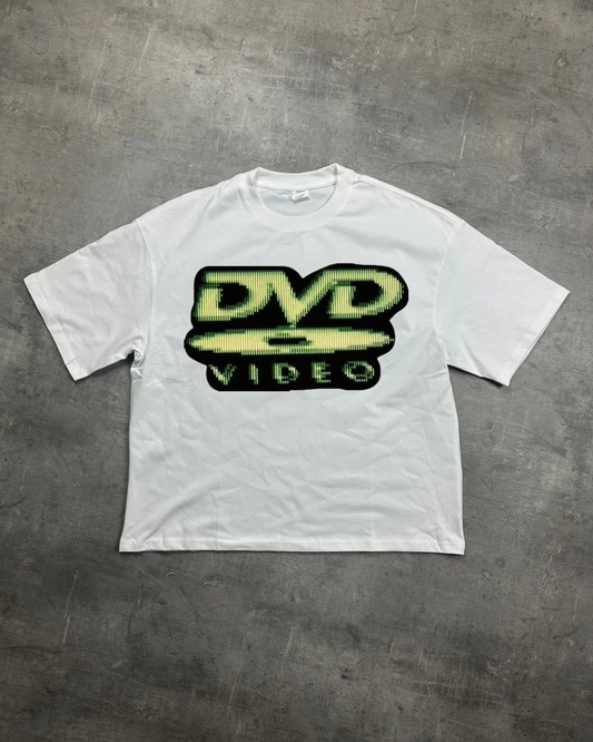 WHITE DVD VIBES GRAPHIC T-SHIRT