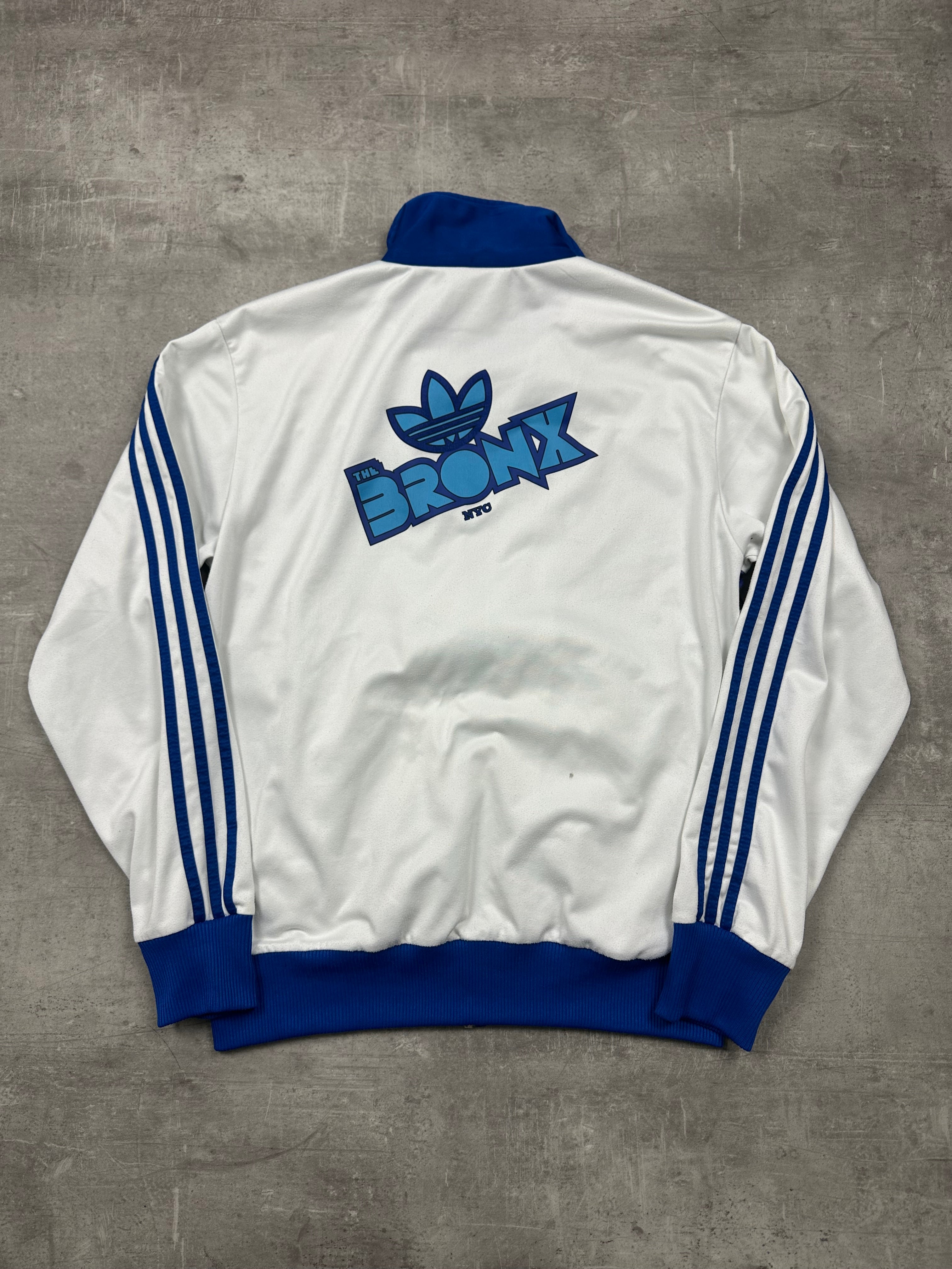 BLUE/WHITE VINTAGE ADIDAS NEW YORK BRONX TRACK JACKET RARE - 2000s - L/XL