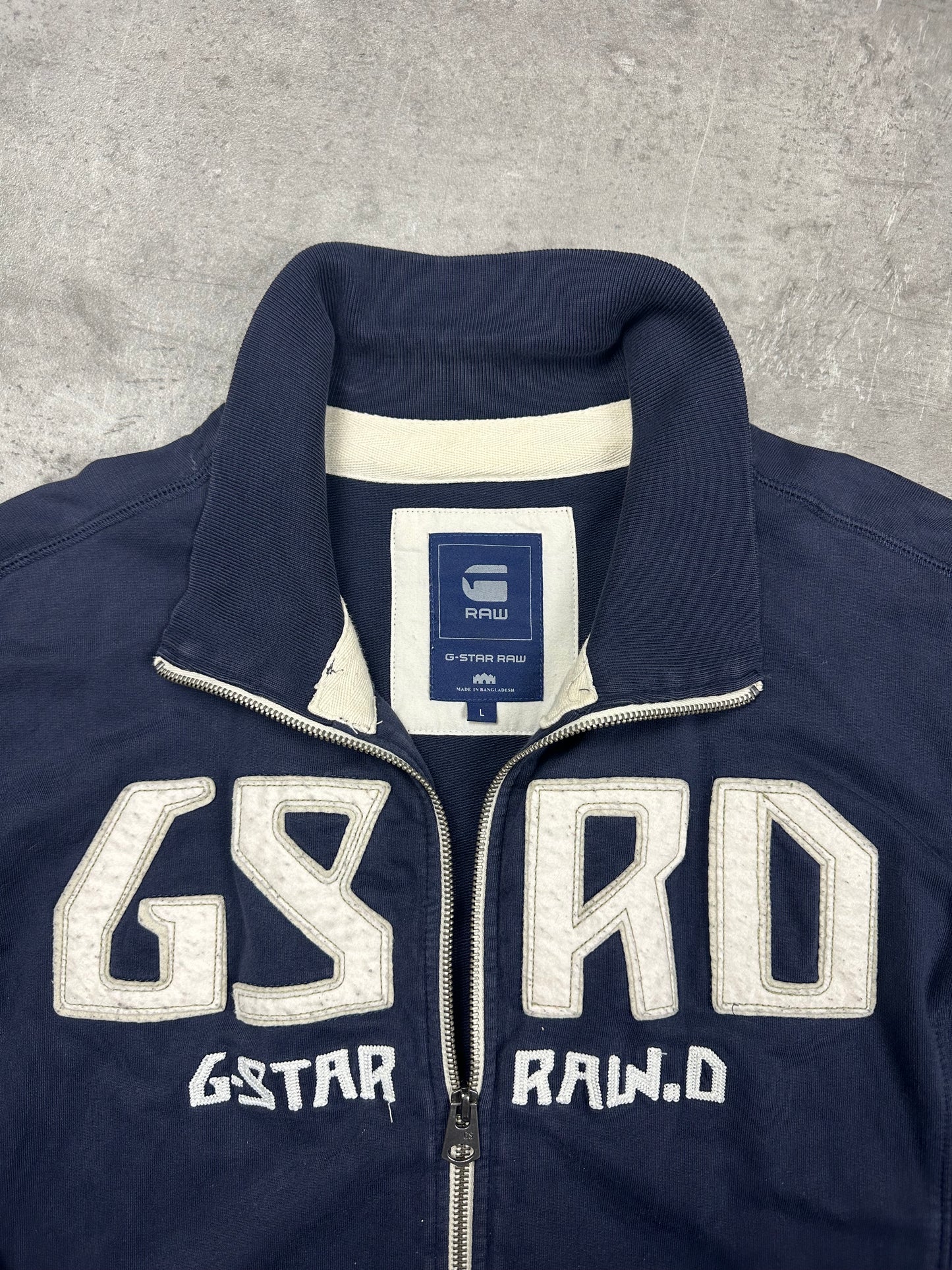 BLUE G-STAR RAW ZIP SWEATSHIRT - 2000s - L