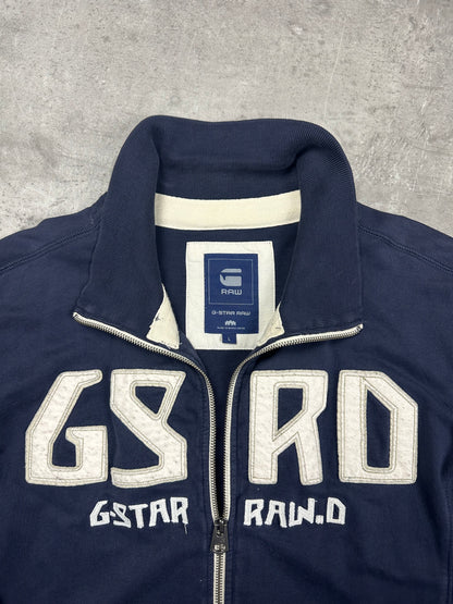 BLUE G-STAR RAW ZIP SWEATSHIRT - 2000s - L