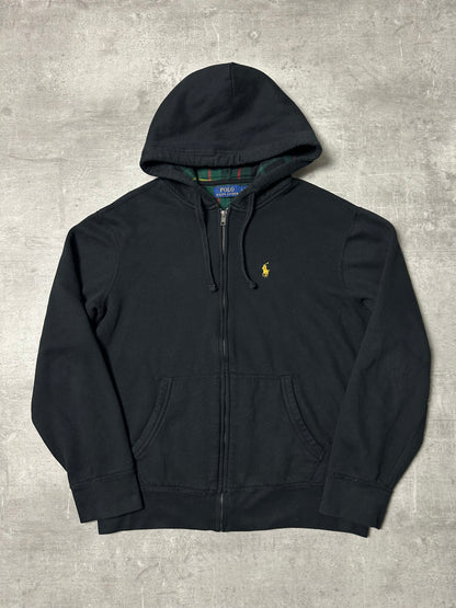 BLACK POLO RALPH LAUREN ZIP HOODIE - M