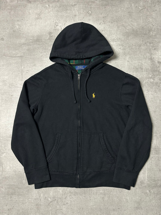 BLACK POLO RALPH LAUREN ZIP HOODIE - M