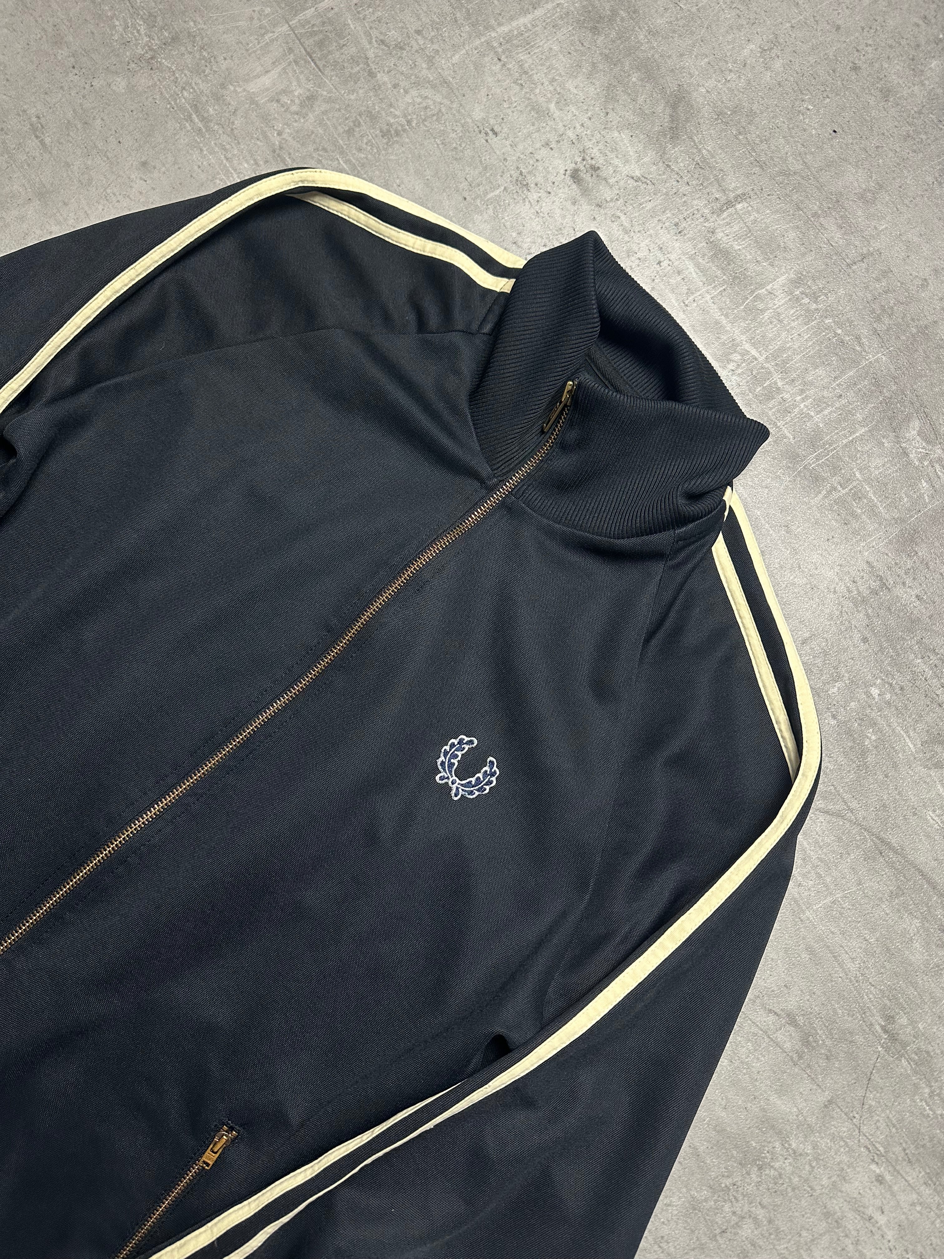 BLACK/GOLD FRED PERRY SPORTSWEAR TRACKJACKET - M/L