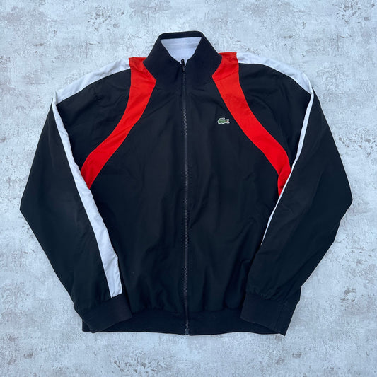 BLACK/RED LACOSTE VINTAGE SPORT TRACKJACKET - 2000s - M/L