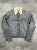 GREY VINTAGE TRUE RELIGION LA CAPONE DENIM JACKET - M