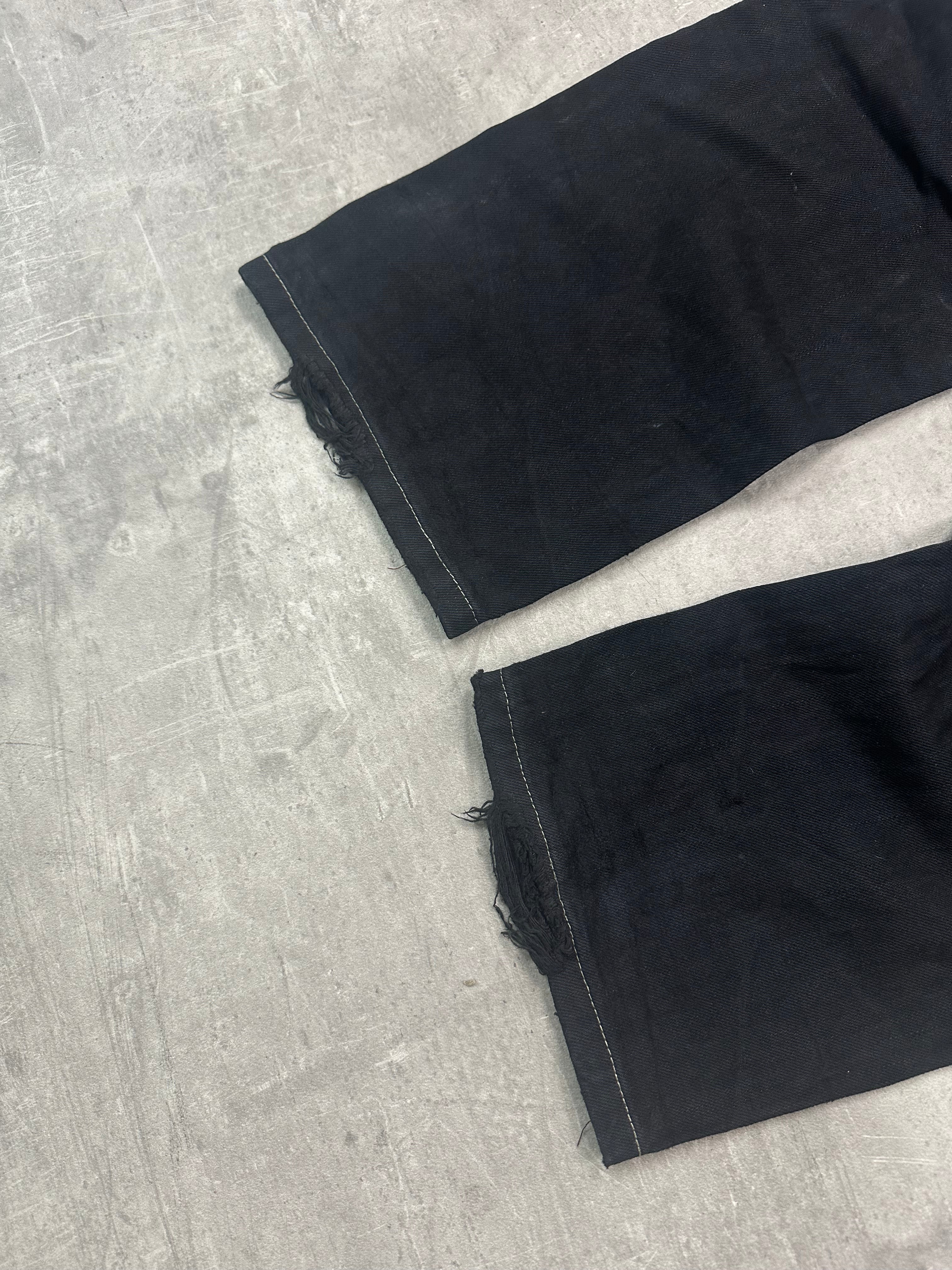 BLACK VINTAGE Y2K JAPANESE STYLE PRINT DENIM - 2000s - M/L