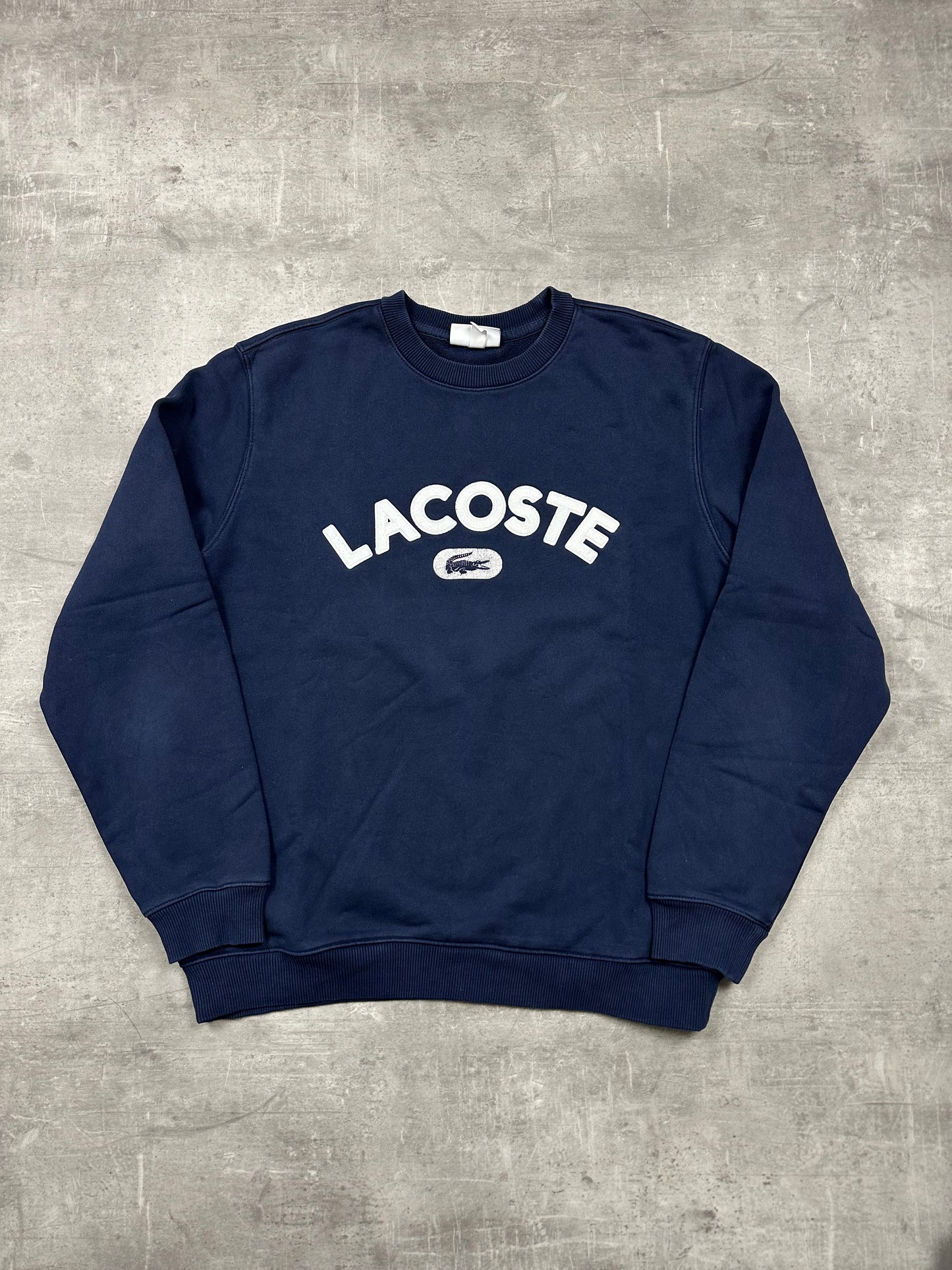 BLUE/WHITE VINTAGE LACOSTE SWEATER - 2000s - M/L