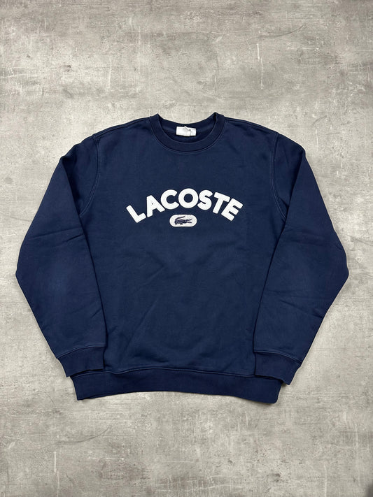 BLUE/WHITE VINTAGE LACOSTE SWEATER - 2000s - M/L