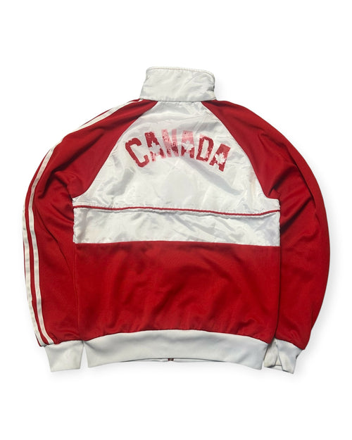 WHITE/RED VINTAGE ADIDAS FIREBIRD CANADA TRACKJACKET RARE - 2000S