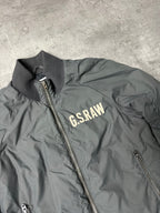 GREY/CREAM VINTAGE G-STAR PUFFER BOMBER JACKET - 2000s - M