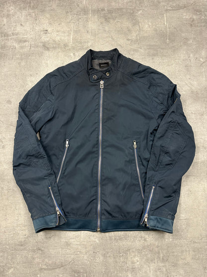 BLACK/GREY VINTAGE DIESEL BOMBER JACKET - 2000s - S/M