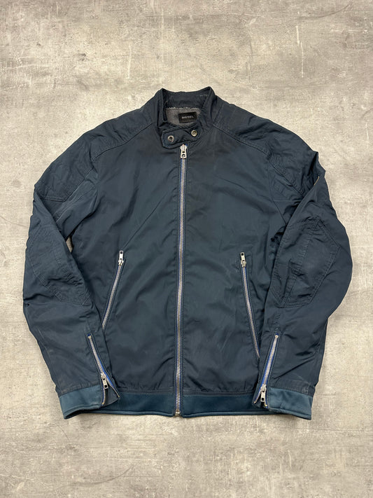 BLACK/GREY VINTAGE DIESEL BOMBER JACKET - 2000s - S/M