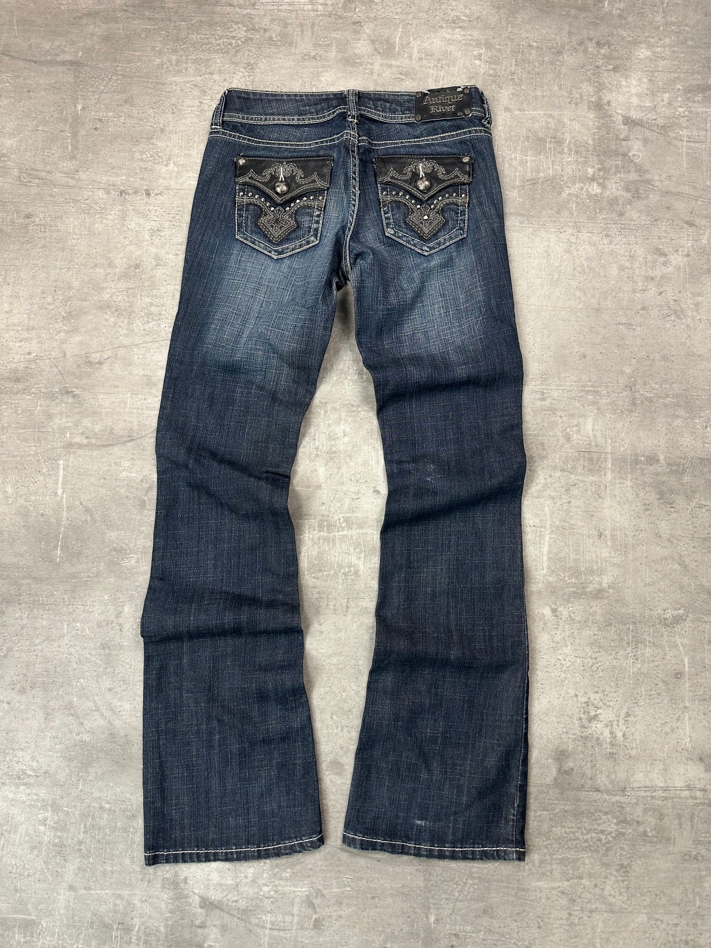 NAVY VINTAGE Y2K MISS ME STYLE BOOTCUT DENIM - 2000s - S