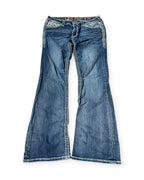 BLUE VINTAGE ROCK REVIVAL EMBROIDERY BOOTCUT DENIM (W)