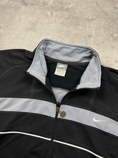 BLACK/GREY VINTAGE NIKE RETRO TRACKJACKET - 2000s - M/L