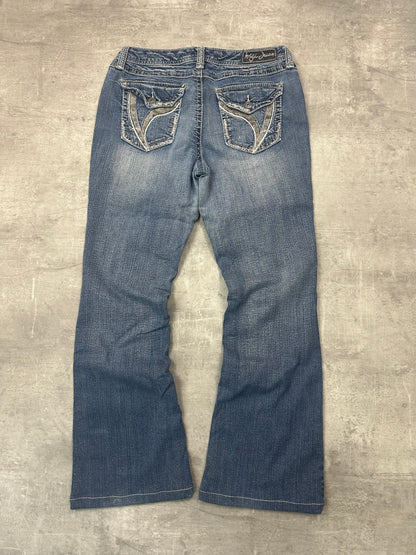 BLUE VINTAGE Y2K MISS ME STYLE BOOTCUT DENIM - 2000s - M
