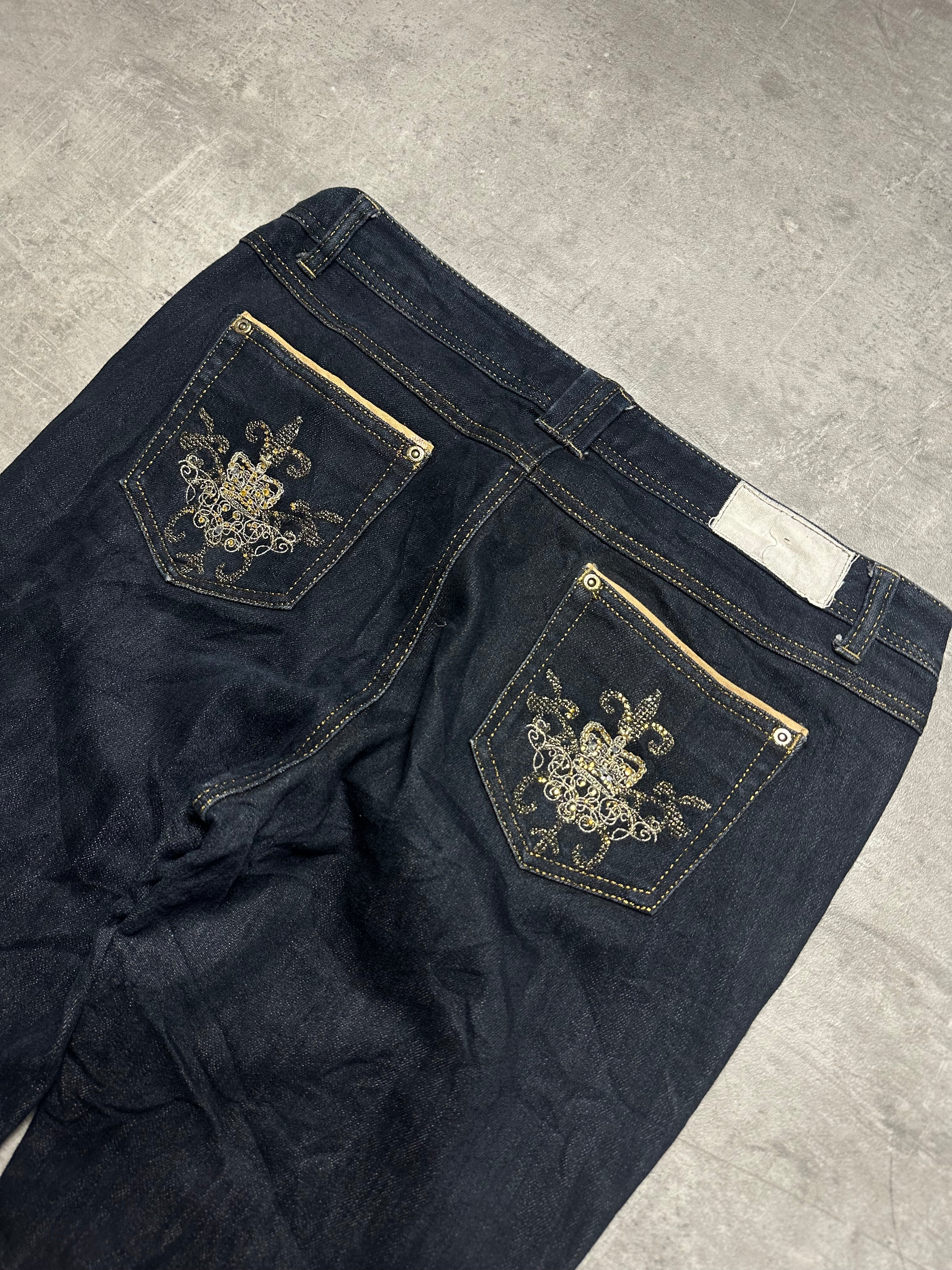 VINTAGE Y2K STYLE BAGGY BOOTCUT DENIM - M