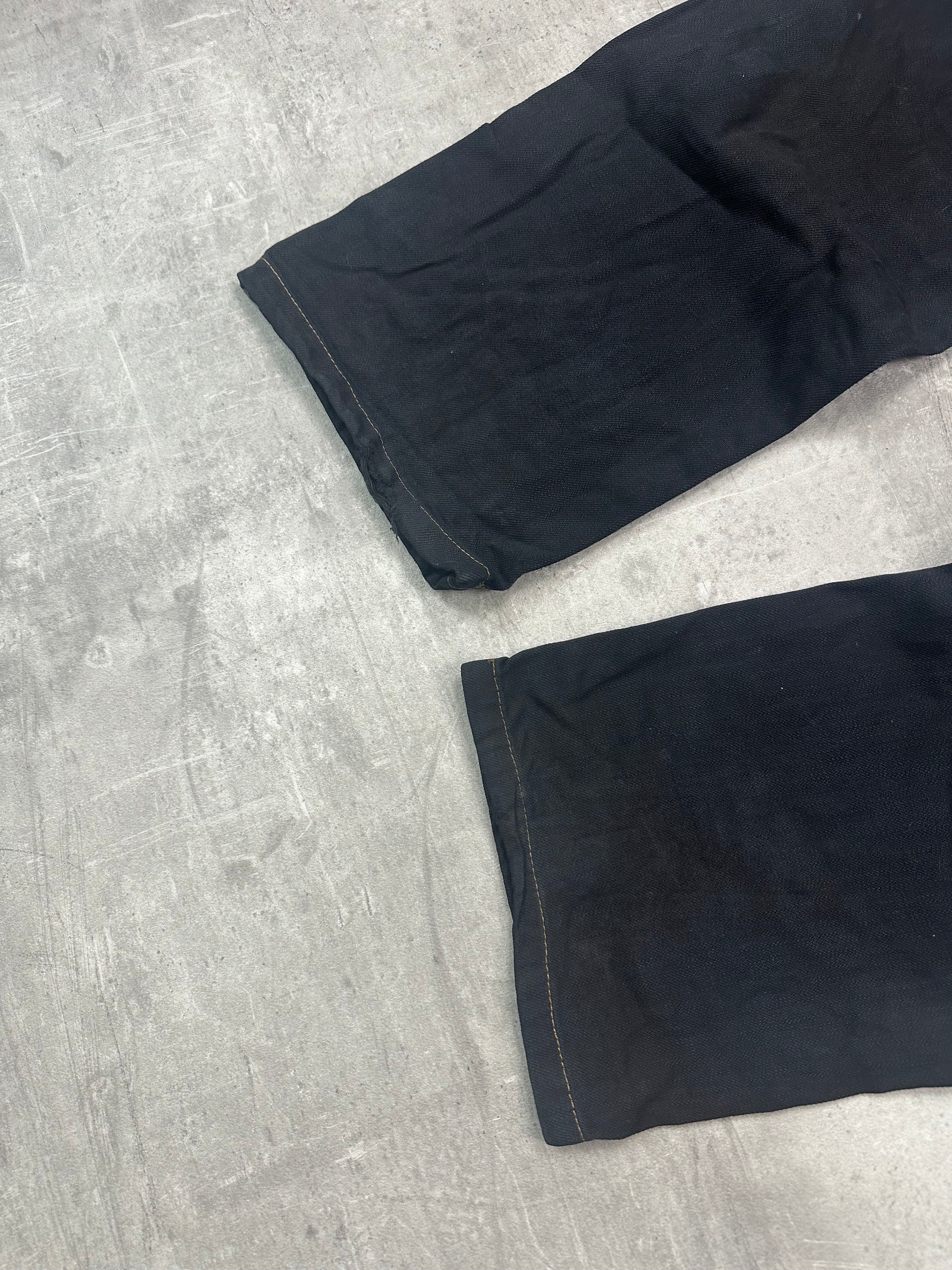 BLACK VINTAGE Y2K JAPANESE STYLE PRINT DENIM - 2000s - M/L