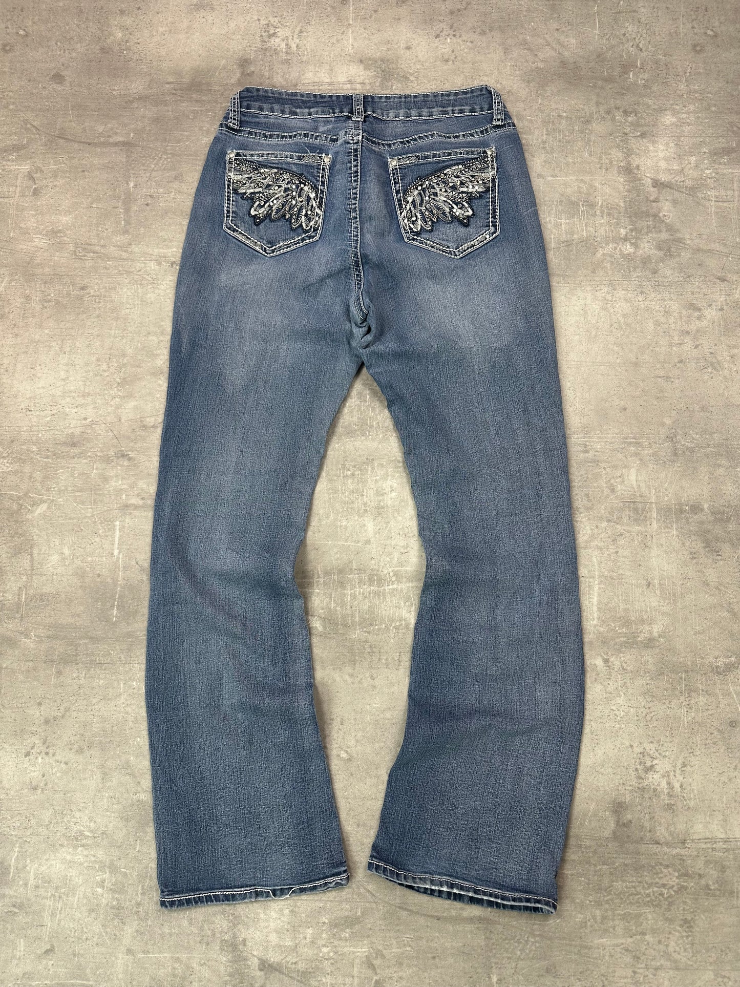 BLUE VINTAGE Y2K MISS ME STYLE BOOTCUT DENIM - 2000s - S/M