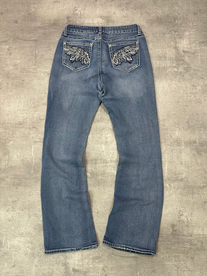 BLUE VINTAGE Y2K MISS ME STYLE BOOTCUT DENIM - 2000s - S/M